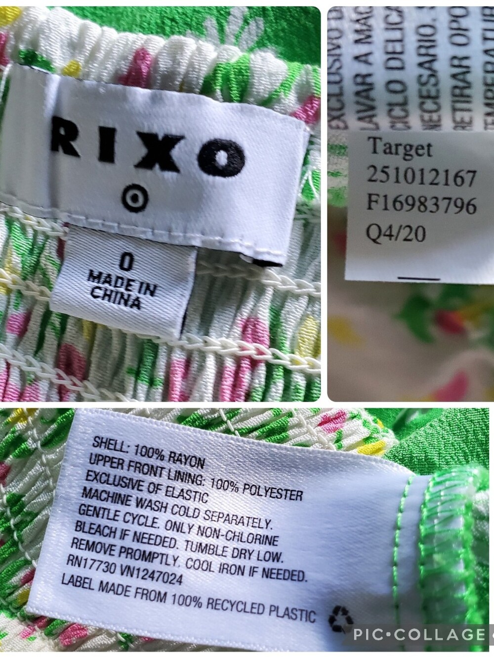 Rixo X Target Daisy Long Sleeve Swing Dress Sz 0 Green Floral Midi - Picture 7 of 10